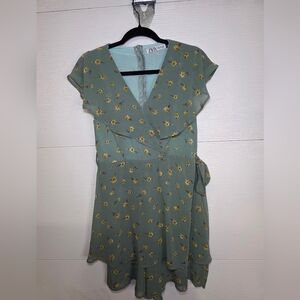 Zara Sage Floral Mini Dress